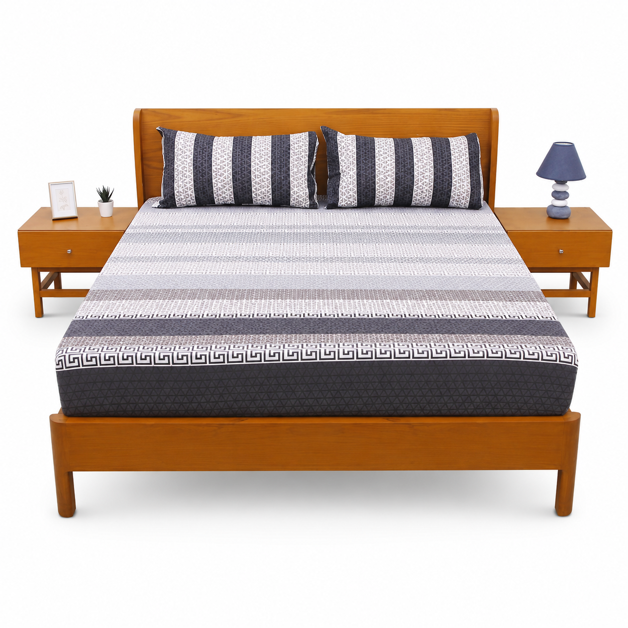 Striped Double Bed Sheet 94x98" - Habitt