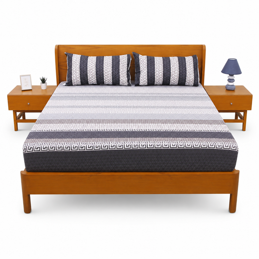 Striped Double Bed Sheet 94x98" - Habitt