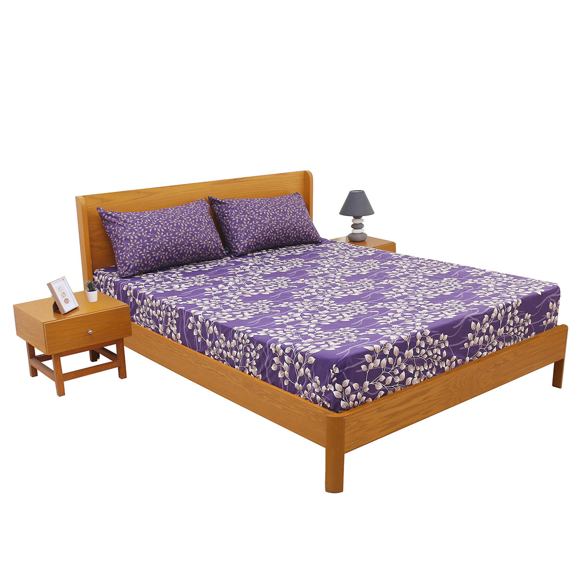 Luxe Purple Double Bed Sheet 94x98" - Habitt