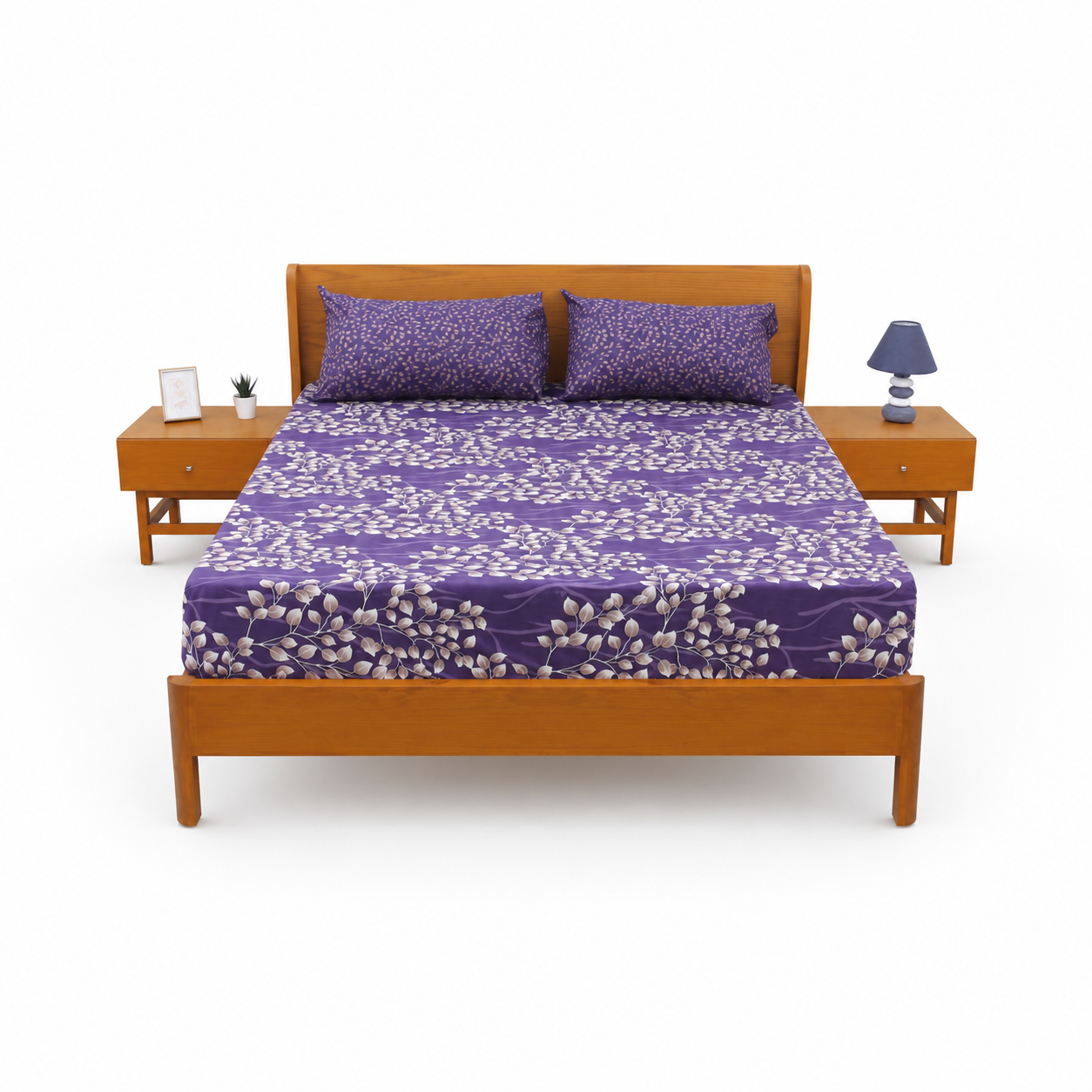 Luxe Purple Double Bed Sheet 94x98" - Habitt