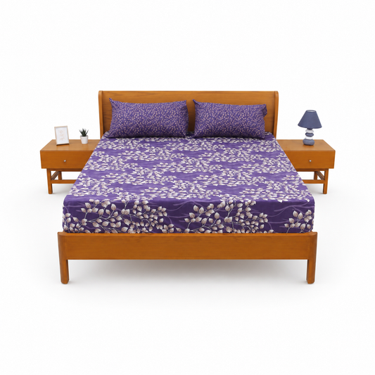 Luxe Purple Double Bed Sheet 94x98" - Habitt