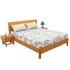 Teal Garden Double Bed Sheet 94x98" - Habitt