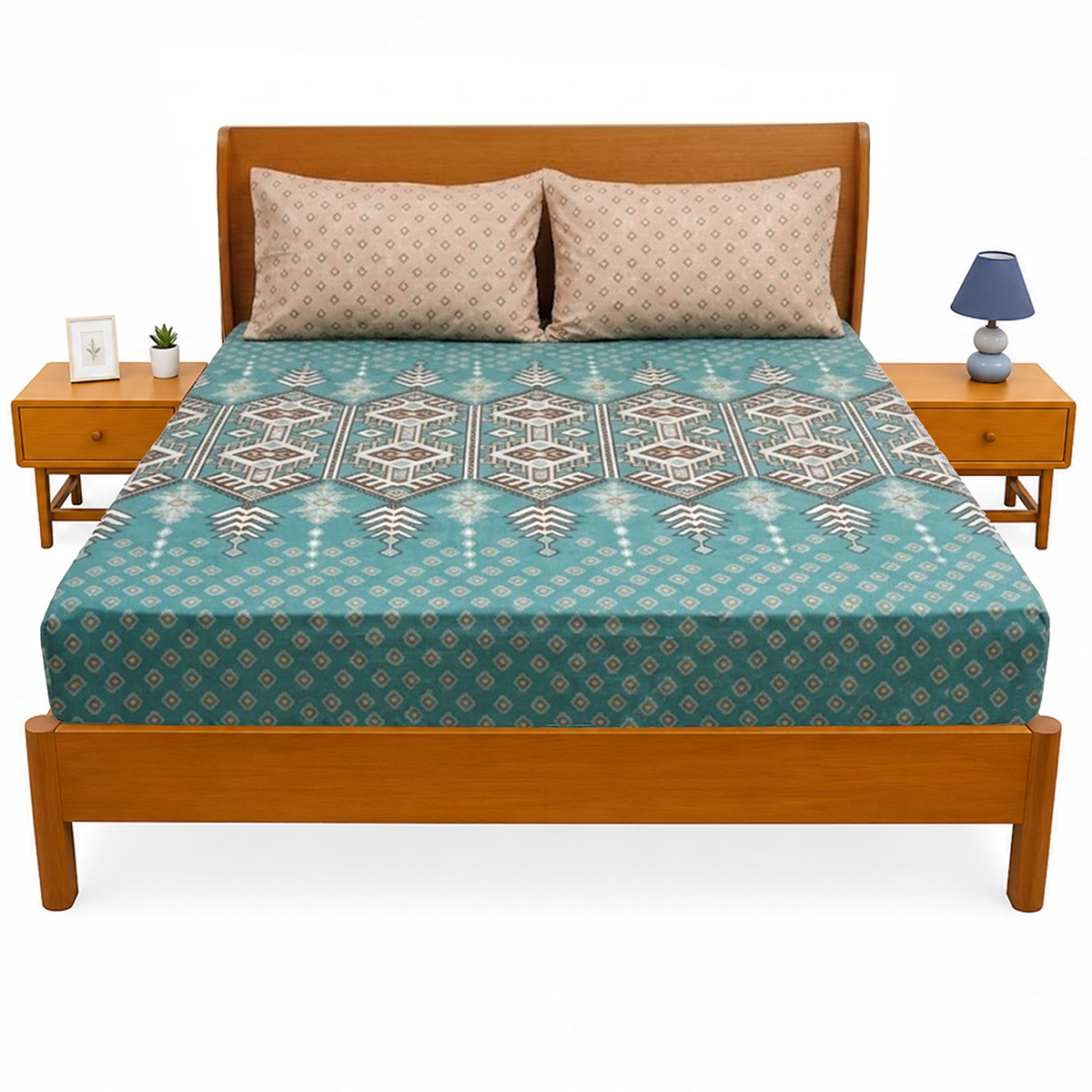 Blue Pine Double Bed Sheet 94x98