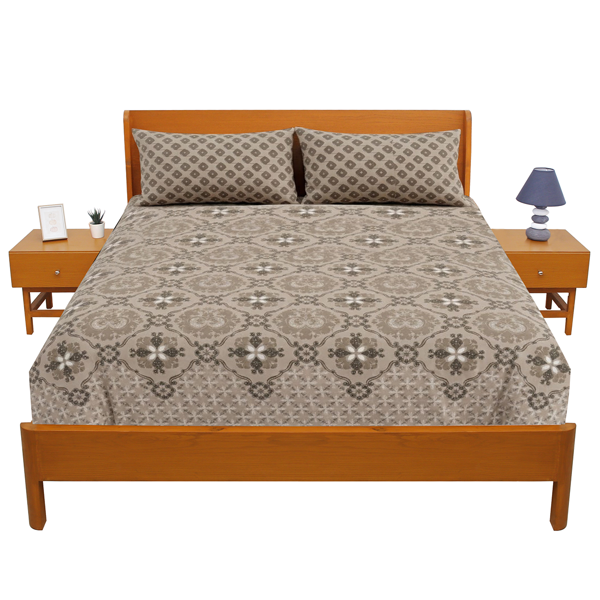 Sahara Brown Double Bed Sheet 94x98
