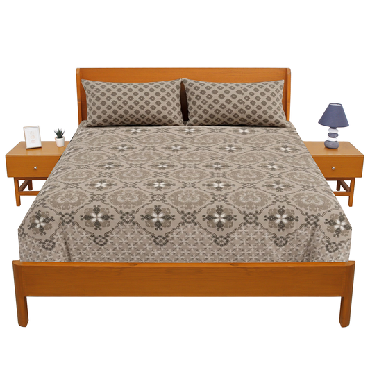 Sahara Brown Double Bed Sheet 94x98