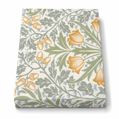 Botanical Floral Print Bed Sheet – Green & Mustard Pattern Bedding