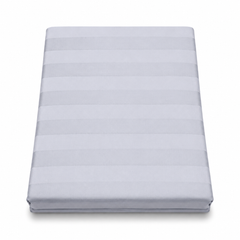 Purple Satin Stripe Double Bed Sheet 96 × 102 Inch | Striped Purple Satin Bed Sheet for Double Bed | Luxury Satin Bedsheet