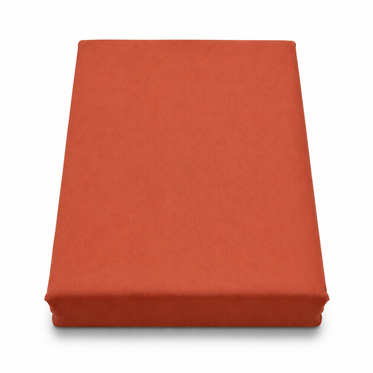 Terracotta Dyed Double Bedding Satin – Solid Color Luxury Double Bed Bedding Set