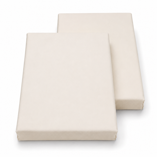 Vanilla Dyed Double Bedding Satin – Elegant Solid Color Luxury Double Bed Bedding Set