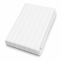 White Satin Stripe Double Bed Sheet 96 × 102 Inch | White Satin Bed Sheet for Double Bed | Elegant Stripe Satin Bedsheet