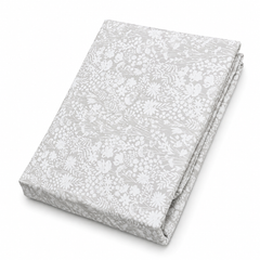 White Floral Double Bed Sheet 96 × 102 Inch Cotton | White Flower & Leaf Print Bed Sheet for Double Bed | Soft Cotton Bedsheet