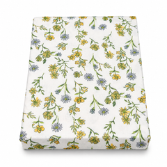 Yellow Floral Double Bed Sheet 96 × 102 Inch Cotton | Yellow & Blue Flower Print Bed Sheet for Double Bed | Soft Cotton Bedsheet