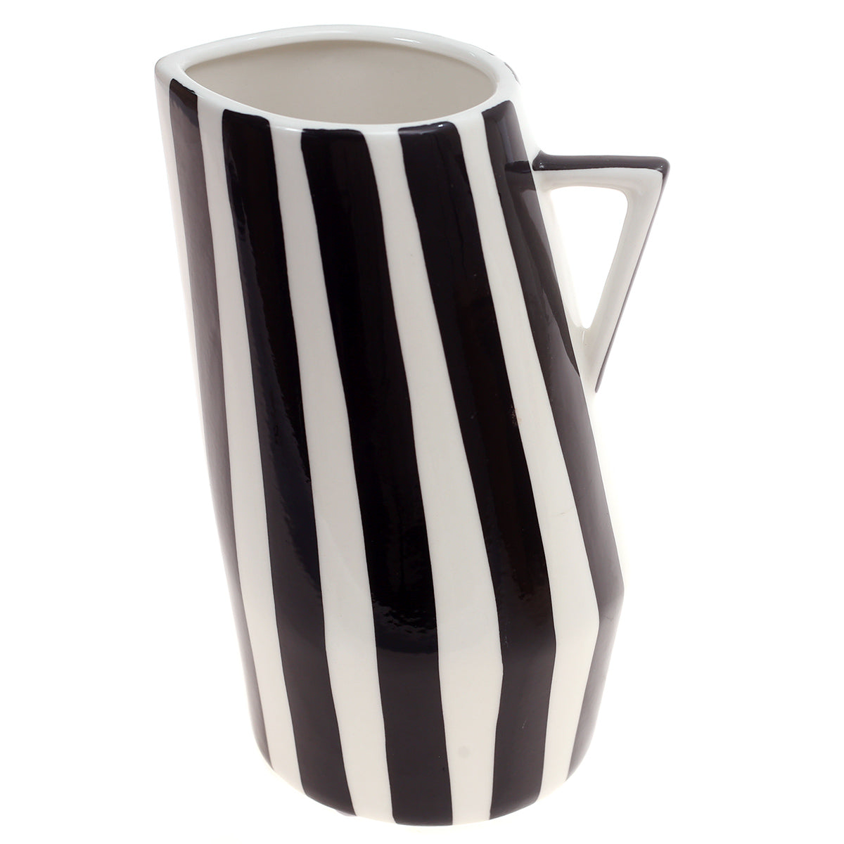 [] Ceramic Jug Vase S Black & White 4.67X4.67X8Inch CH-041 - Habitt