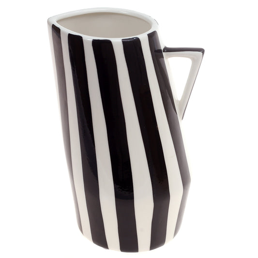 [] Ceramic Jug Vase S Black & White 4.67X4.67X8Inch CH-041 - Habitt