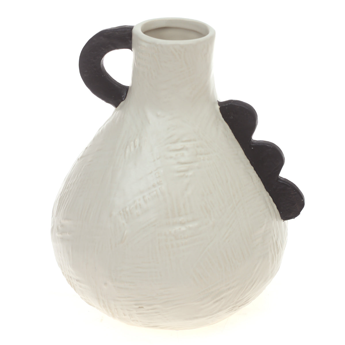 Ceramic Vase L Beige & Black 7.34 X 7.34 X 9 Inch TYX-046 - Habitt