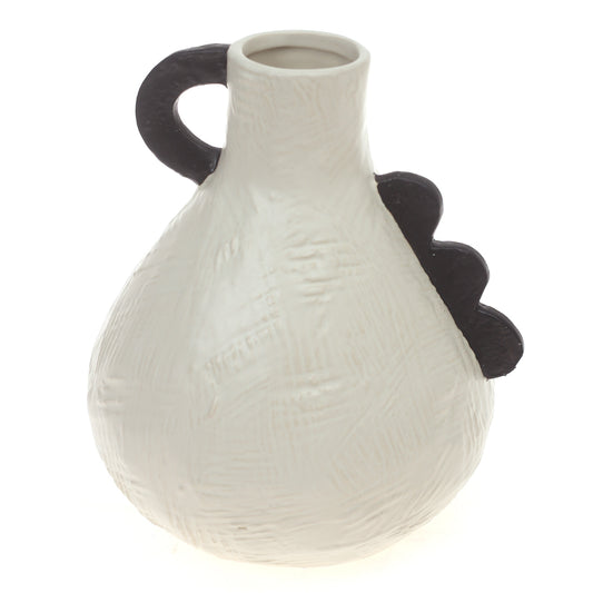 Ceramic Vase L Beige & Black 7.34 X 7.34 X 9 Inch TYX-046 - Habitt