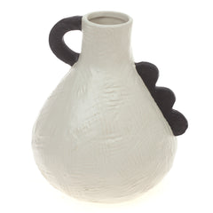 Ceramic Vase L Beige & Black 7.34 X 7.34 X 9 Inch TYX-046 - Habitt