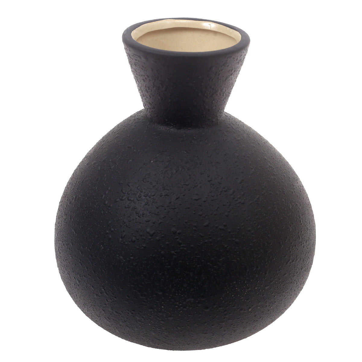 Ceramic Vase L Black 8.5 X 8.5 X 9.5 Inch TYX-007 - Habitt