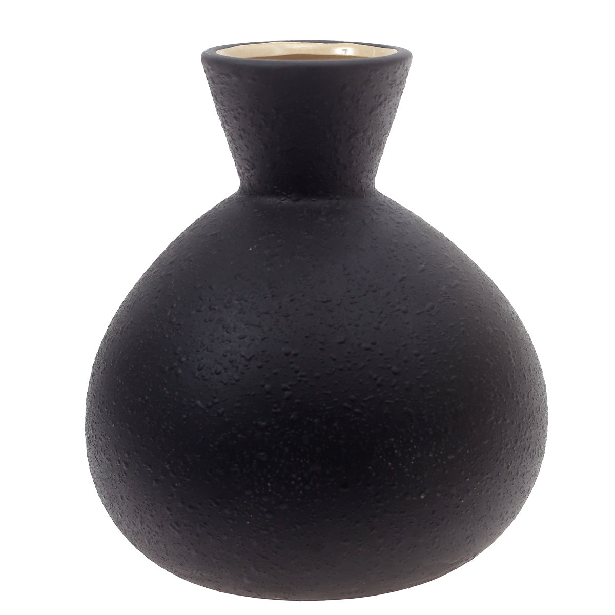 Ceramic Vase L Black 8.5 X 8.5 X 9.5 Inch TYX-007 - Habitt