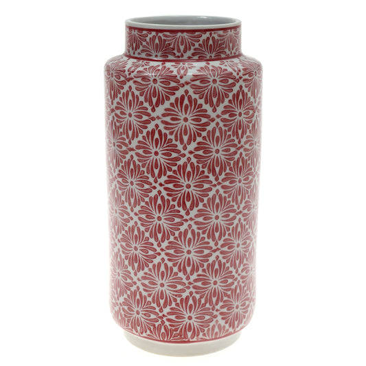 Ceramic Vase L Pink & White 6.67 X 6.67 X 13 Inch TYX-037 - Habitt