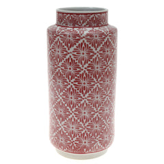 Ceramic Vase L Pink & White 6.67 X 6.67 X 13 Inch TYX-037 - Habitt