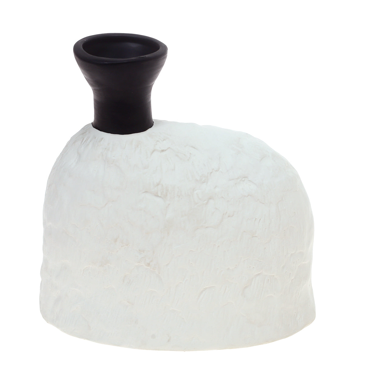 Ceramic Vase M Black & White 9 X 5.25 X 9 inch TYX-051 - Habitt