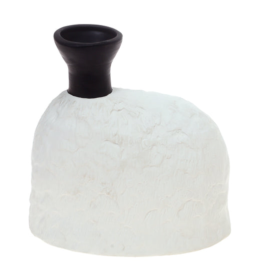 Ceramic Vase M Black & White 9 X 5.25 X 9 inch TYX-051 - Habitt