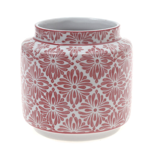Ceramic Vase S Pink & White 6.67 X 6.67 X 6.6 Inch TYX-039 - Habitt