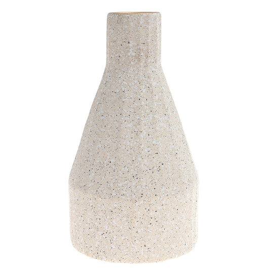 Ceramic Vase Texture Beige & White 6X6X10.5Inch CH-024 - Habitt