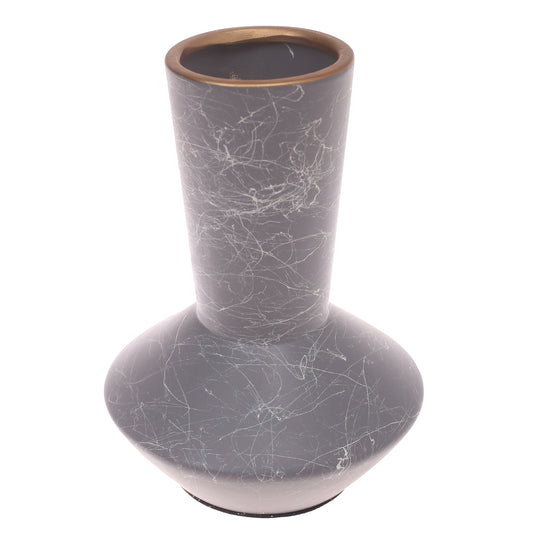 Ceramic Vase Texture Grey 7X7X9.5Inch CH-019 - Habitt