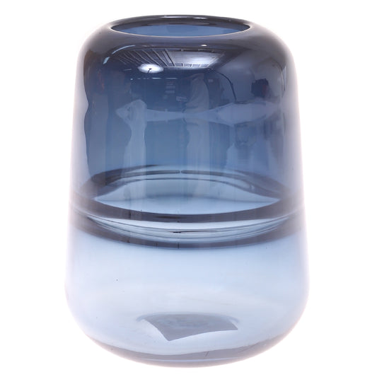 Glass Vase Blue 5.5 X 5.5 X 7 Inch HJM-015 - Habitt