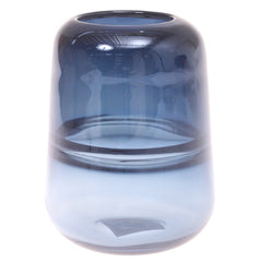 Glass Vase Blue 5.5 X 5.5 X 7 Inch HJM-015 - Habitt