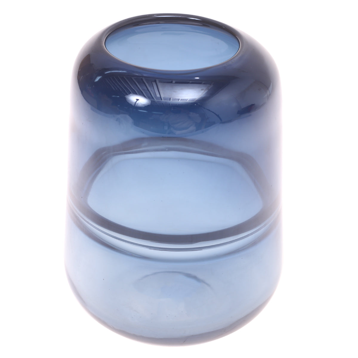 Glass Vase Blue 5.5 X 5.5 X 7 Inch HJM-015 - Habitt