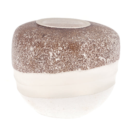 Glass Vase Brown & White 5.75X5.75X5.5Inch HY-025 - Habitt