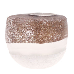 Glass Vase Brown & White 7.84X7.84X7Inch HY-024 - Habitt
