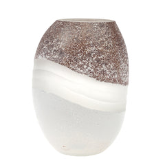 Glass Vase Brown & White 8X8X11.5Inch HY-021 - Habitt