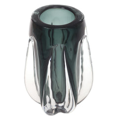 Glass Vase Clear & Green 5.34 X 5.34 X 8.5 Inch HJM-003 - Habitt