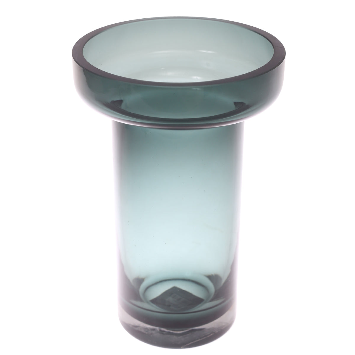 Glass Vase Clear & Turquoise 6.34 X 6.34 X 9 Inch HJM-004 - Habitt