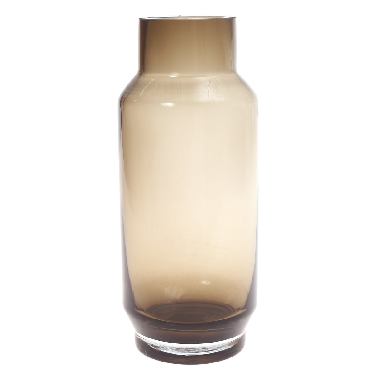 Glass Vase Grey 5 X 5 X 11.5 Inch HJM-010 - Habitt