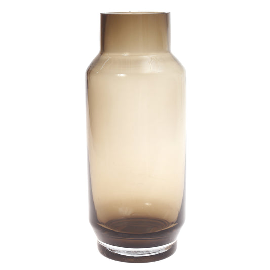 Glass Vase Grey 5 X 5 X 11.5 Inch HJM-010 - Habitt