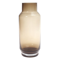 Glass Vase Grey 5 X 5 X 11.5 Inch HJM-010 - Habitt