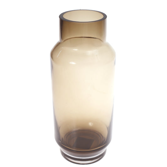Glass Vase Grey 5 X 5 X 11.5 Inch HJM-010 - Habitt