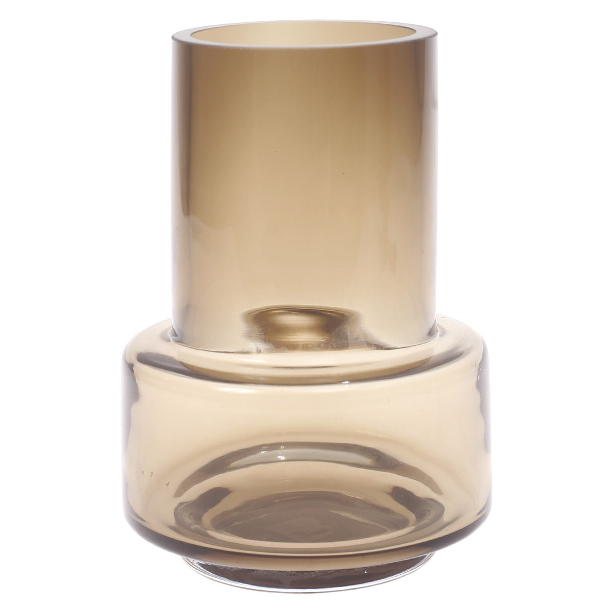 Glass Vase Grey 5.33 X 5.33 X 7.5 Inch HJM-009 - Habitt