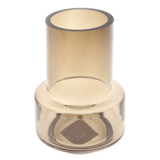 Glass Vase Grey 5.33 X 5.33 X 7.5 Inch HJM-009 - Habitt