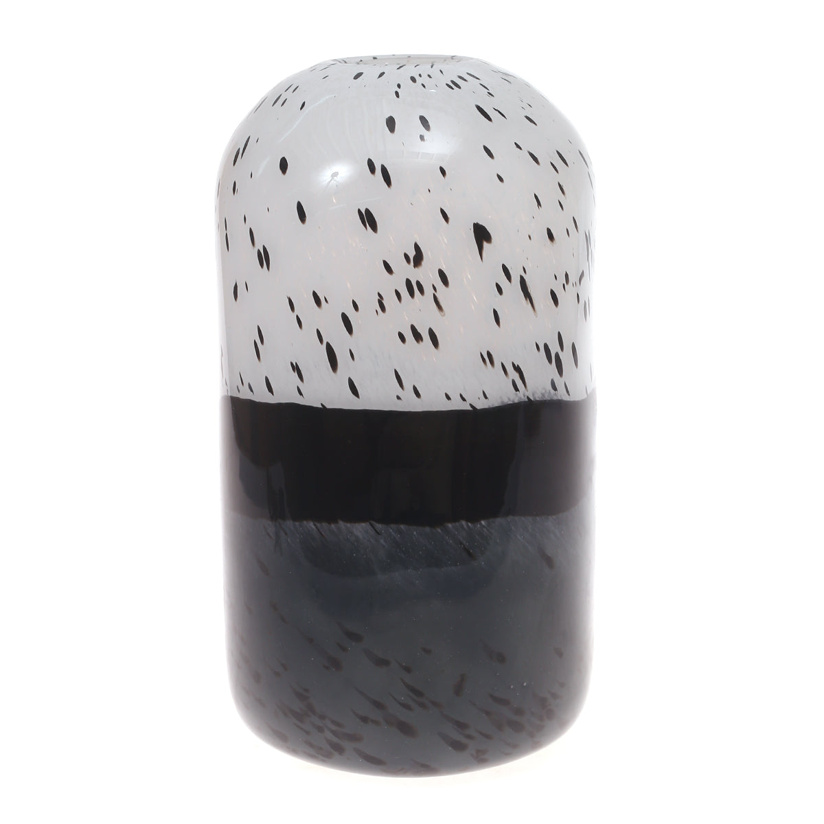Glass Vase L Black & Grey 7X7X12.5Inch HY-006 - Habitt