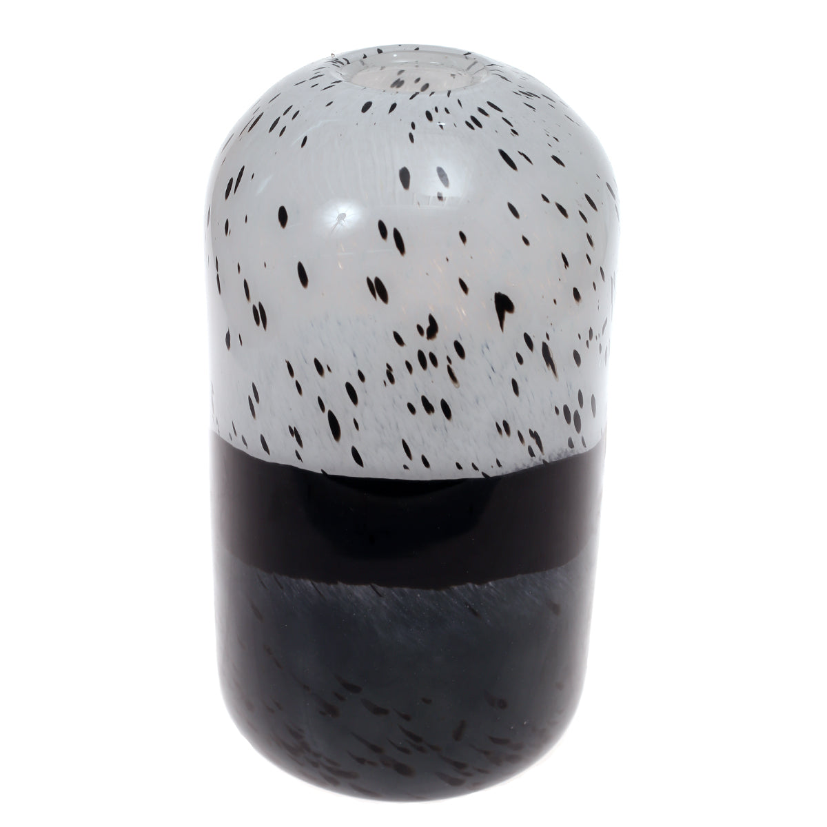 Glass Vase L Black & Grey 7X7X12.5Inch HY-006 - Habitt