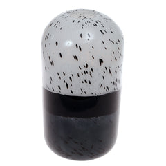 Glass Vase L Black & Grey 7X7X12.5Inch HY-006 - Habitt