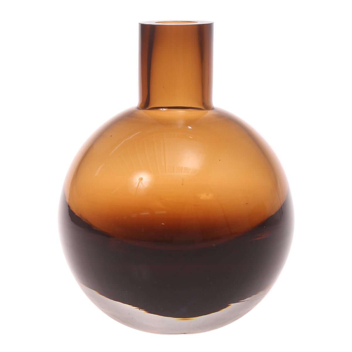 Glass Vase L Brown 6.34 X 6.34 X 8.5 Inch HJM-014 - Habitt