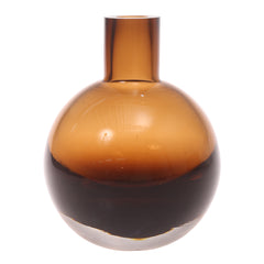 Glass Vase L Brown 6.34 X 6.34 X 8.5 Inch HJM-014 - Habitt