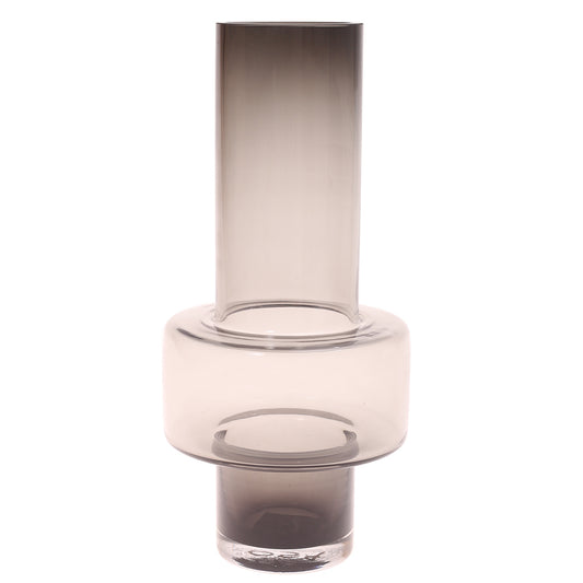 Glass Vase S Black 6X6X12.25Inch HY-059 - Habitt